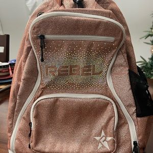 Rose Gold REBEL Cheer Bookbag
